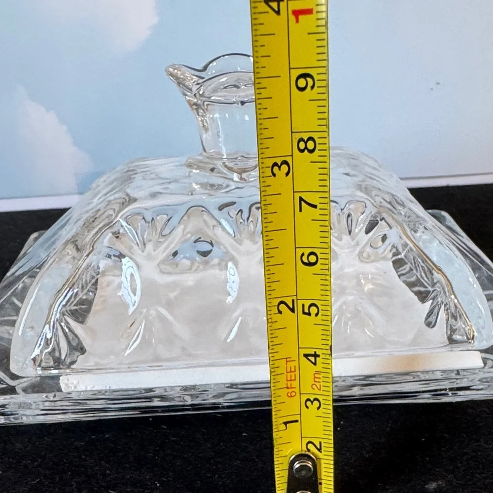 Elegant Vintage-inspired Clear Glass Butter Dish by Italo Homes